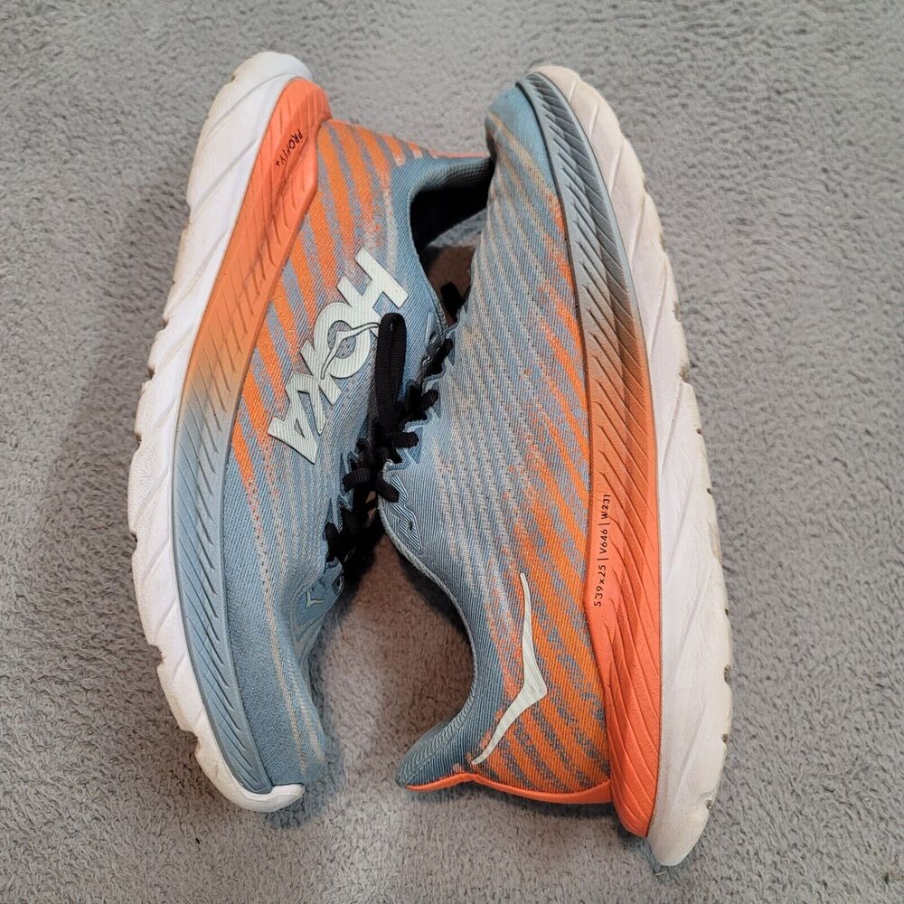 Hoka Mach 5 Shoes Mens 10 D Blue Spring Orange Road Race Running Stability Train